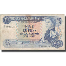 Nota, Maurícia, 5 Rupees, Undated (1967), KM:30b, VF(20-25)