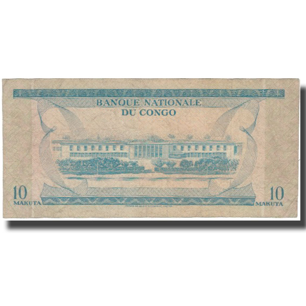 Biljet, Democratische Republiek Congo, 10 Makuta, 1970, 1970-01-21, KM:9a, B+