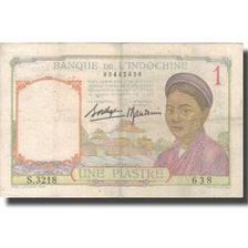 Banknot, FRANCUSKIE INDOCHINY, 1 Piastre, Undated (1932-1939), KM:54b, VF(30-35)