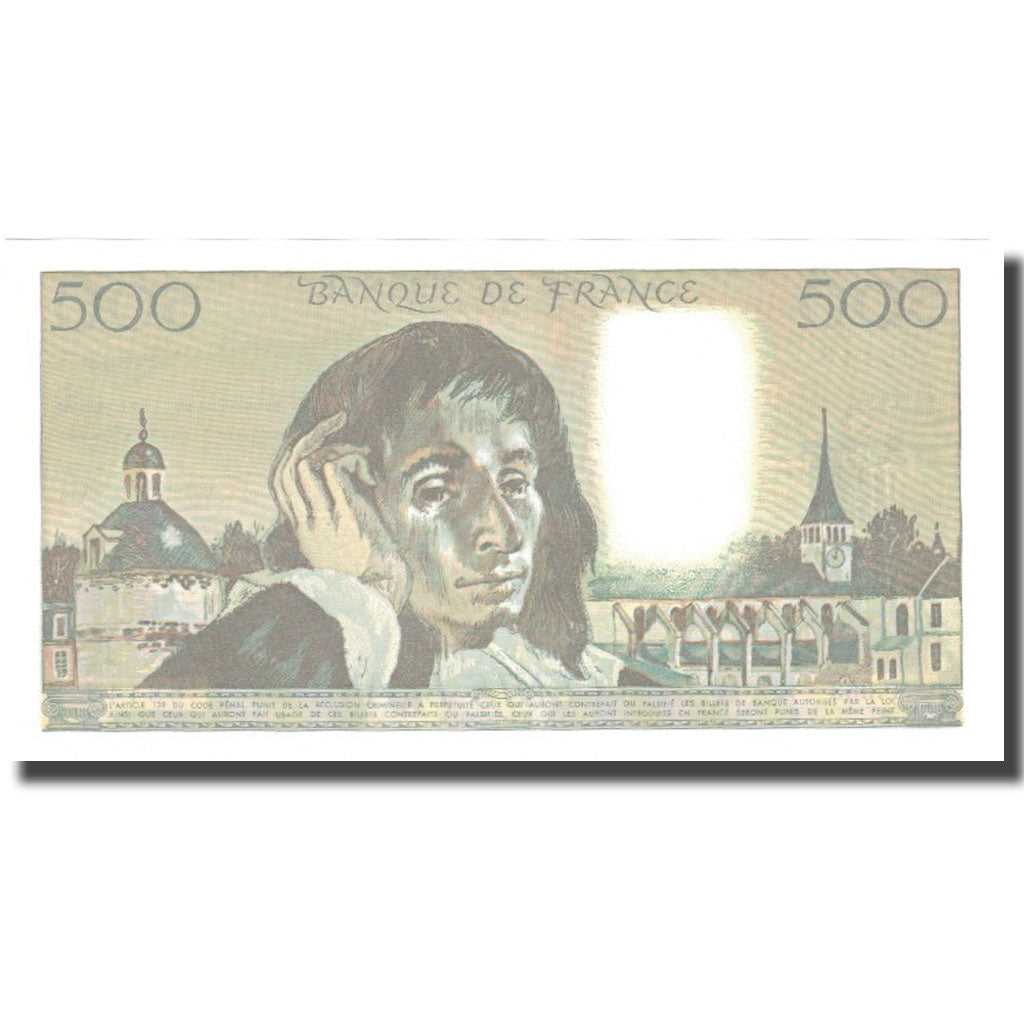 France, 500 Francs, Pascal, 1992, 1992-01-02, UNC(63), Fayette:71.49, KM:156i