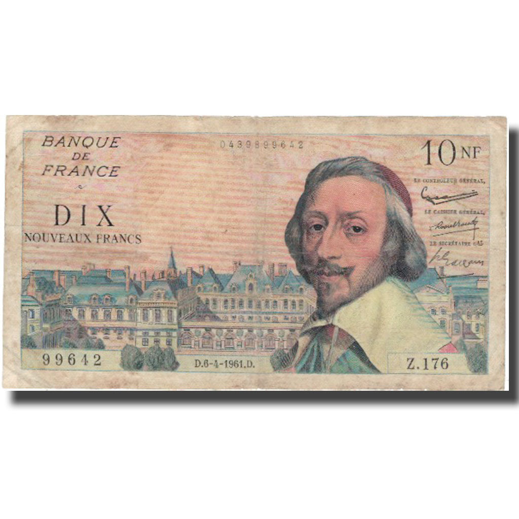 Francja, 10 Nouveaux Francs, 1961, 1961-04-06, VF(20-25), Fayette:57.15, KM:142a