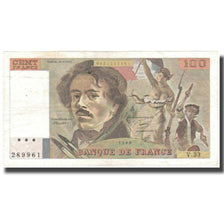 France, 100 Francs, Delacroix, 1995, 1995, EF(40-45), Fayette:69.4b, KM:154h