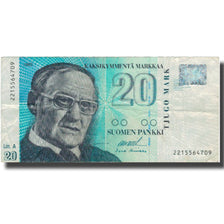 Geldschein, Finnland, 20 Markkaa, 1993, 1993, KM:123, S+