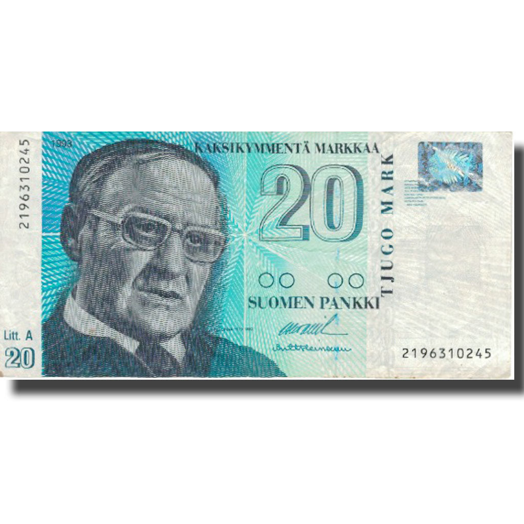 Banknote, Finland, 20 Markkaa, 1993, 1993, KM:123, VF(30-35)