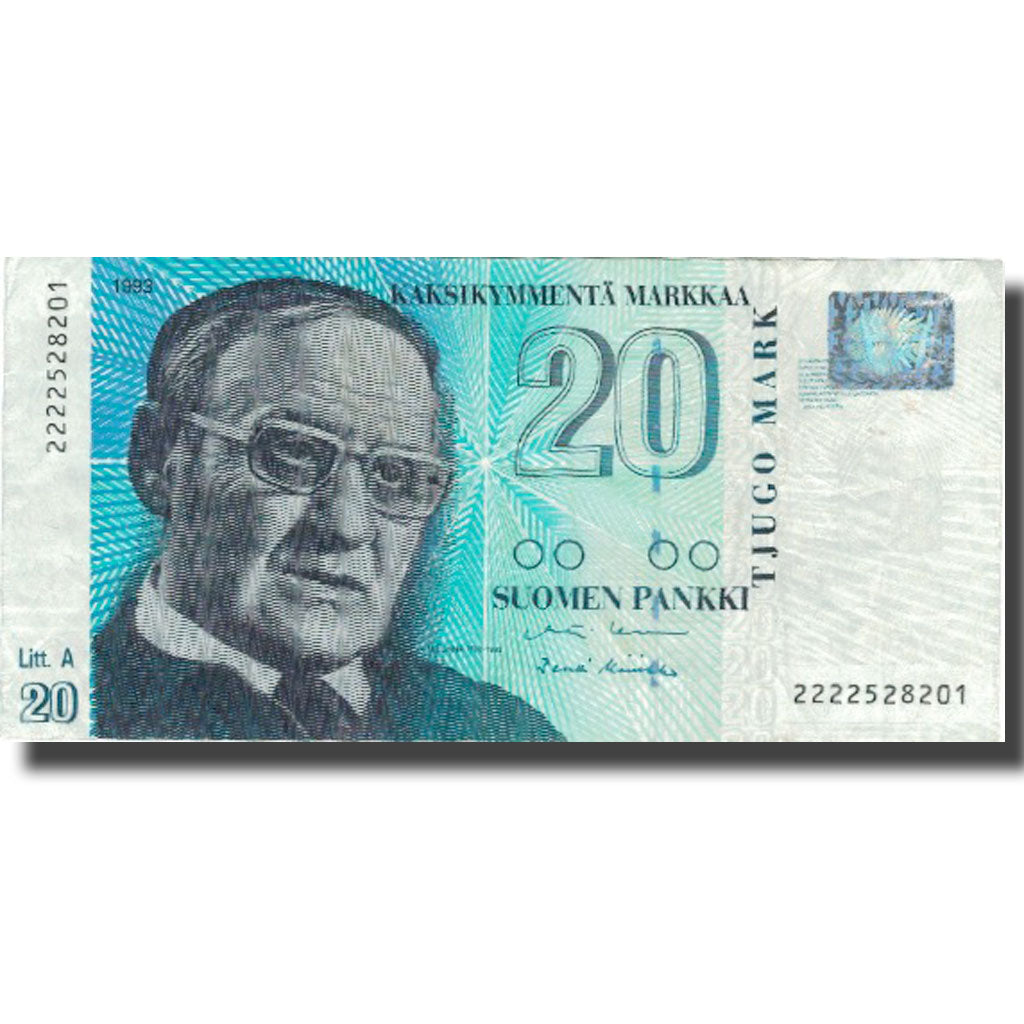 Banknote, Finland, 20 Markkaa, 1993, 1993, KM:123, EF(40-45)