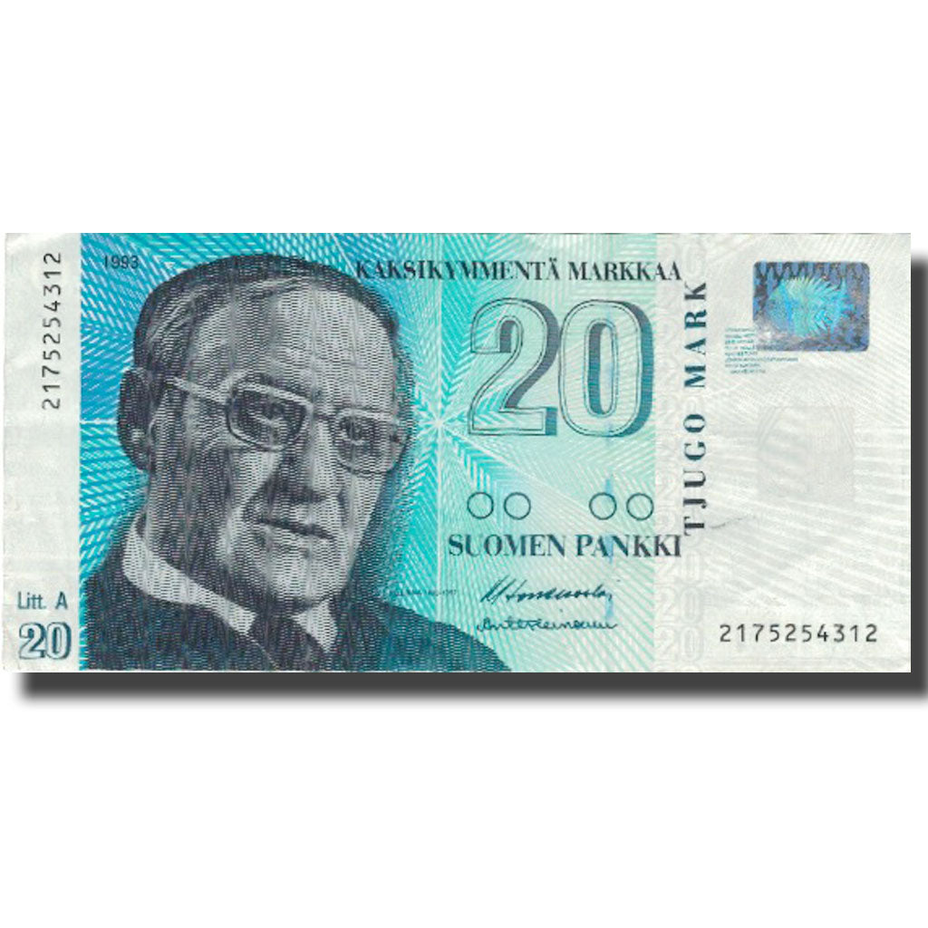Banknote, Finland, 20 Markkaa, 1993, 1993, KM:123, EF(40-45)