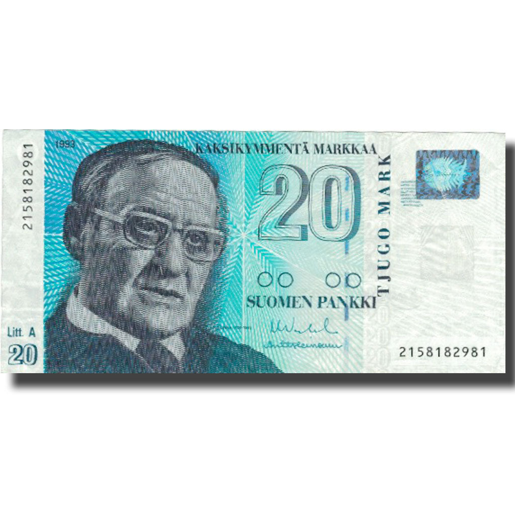 Banknote, Finland, 20 Markkaa, 1993, 1993, KM:123, EF(40-45)