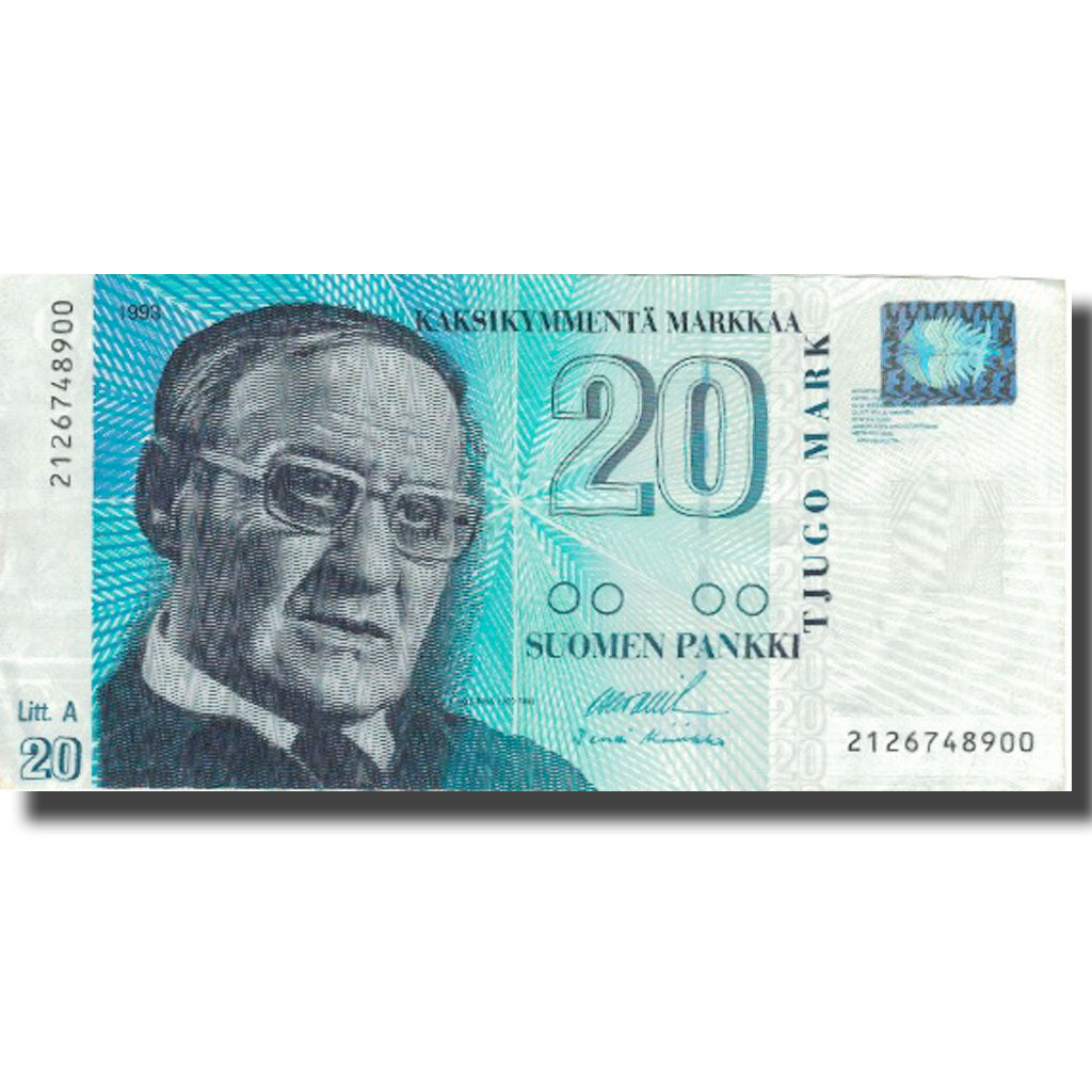Banknote, Finland, 20 Markkaa, 1993, 1993, KM:123, EF(40-45)