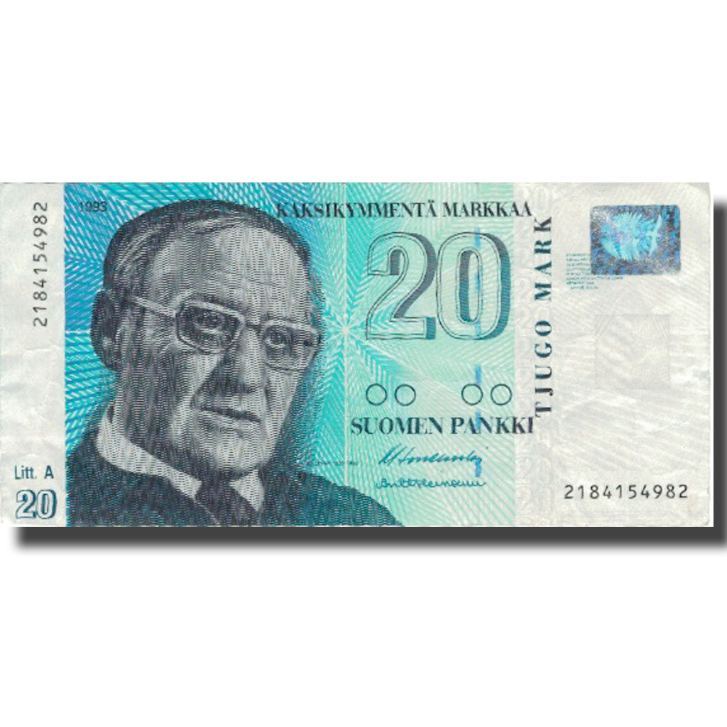 Banknote, Finland, 20 Markkaa, 1993, 1993, KM:123, EF(40-45)