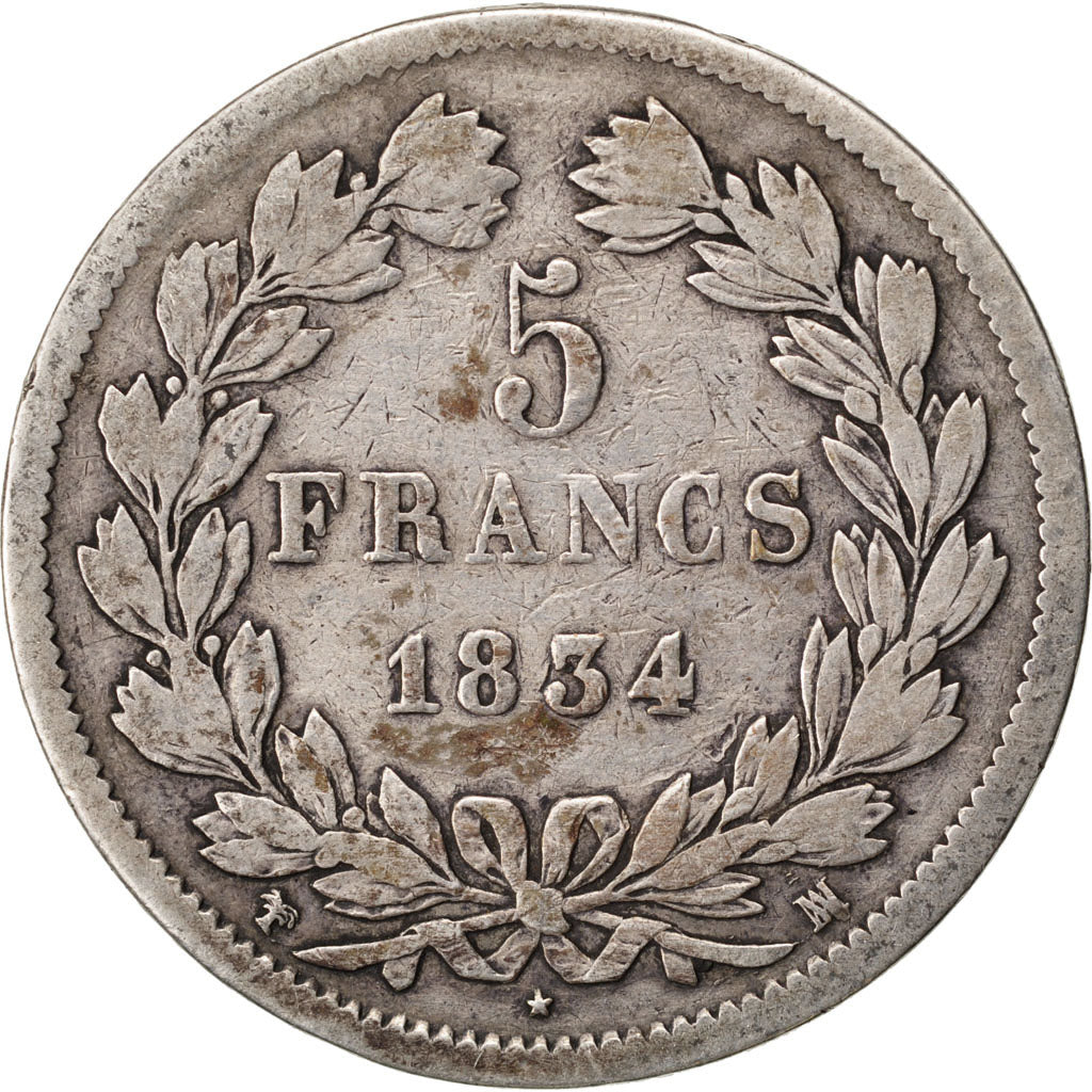 Louis Philippe I, 5 Francs tête laurée