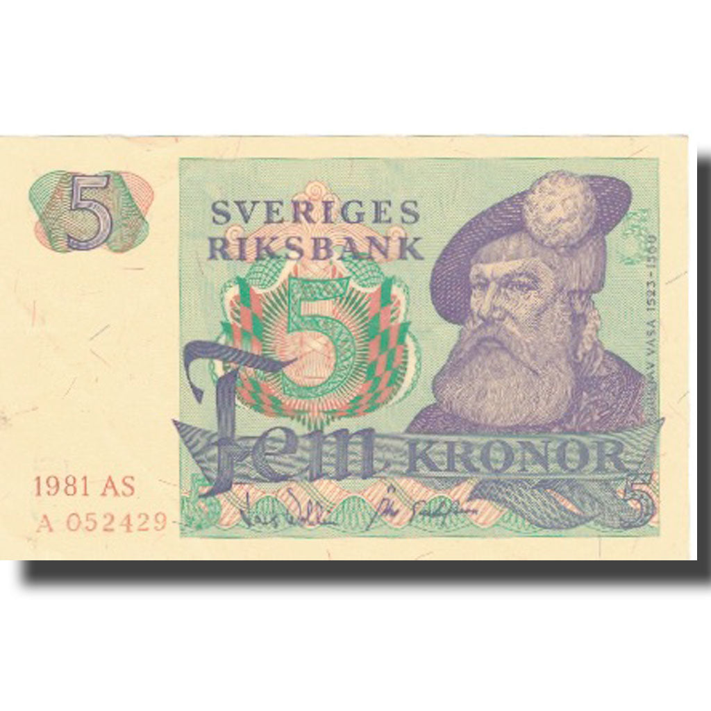 Billet, Suède, 5 Kronor, 1981, 1981, KM:51d, SUP