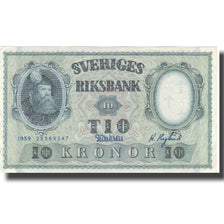 Banknote, Sweden, 10 Kronor, 1959, 1959, KM:43g, AU(50-53)