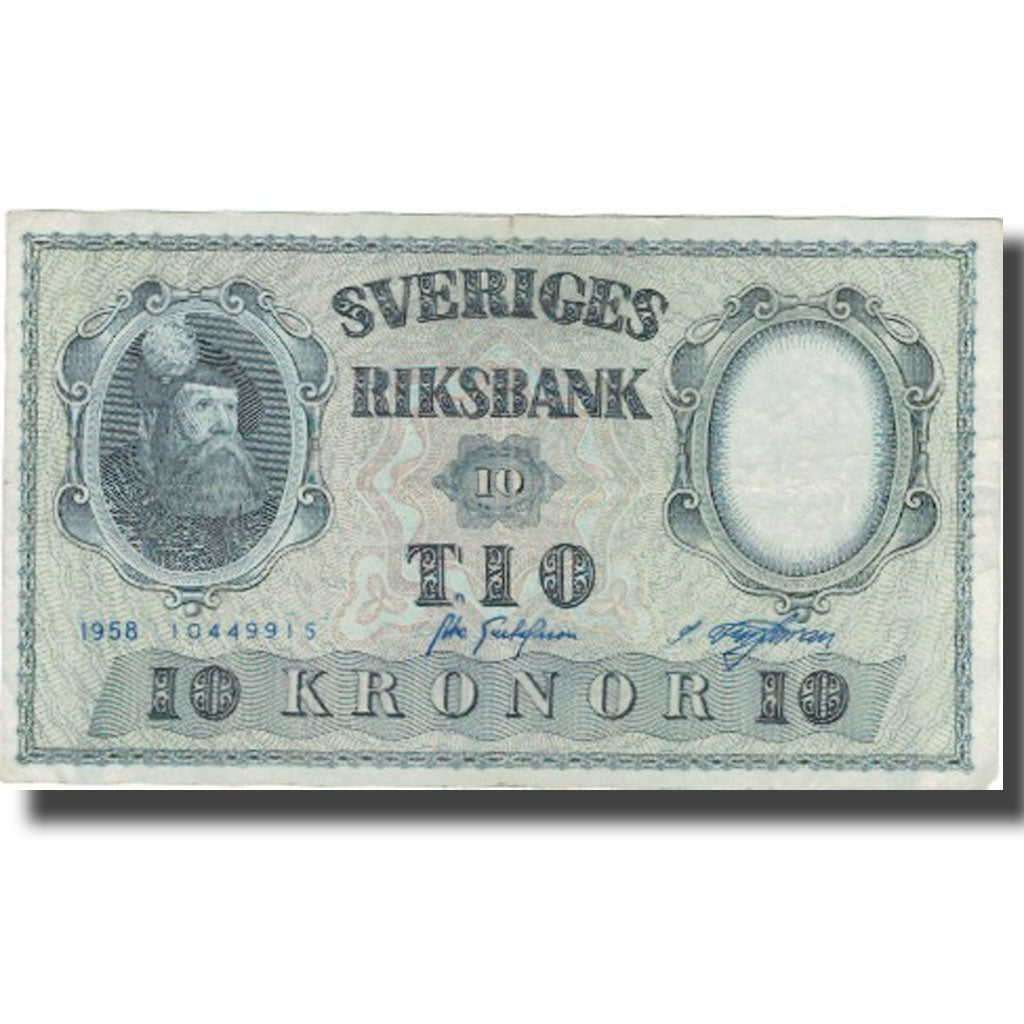 Banconote, Svezia, 10 Kronor, 1958, 1958, KM:43e, BB