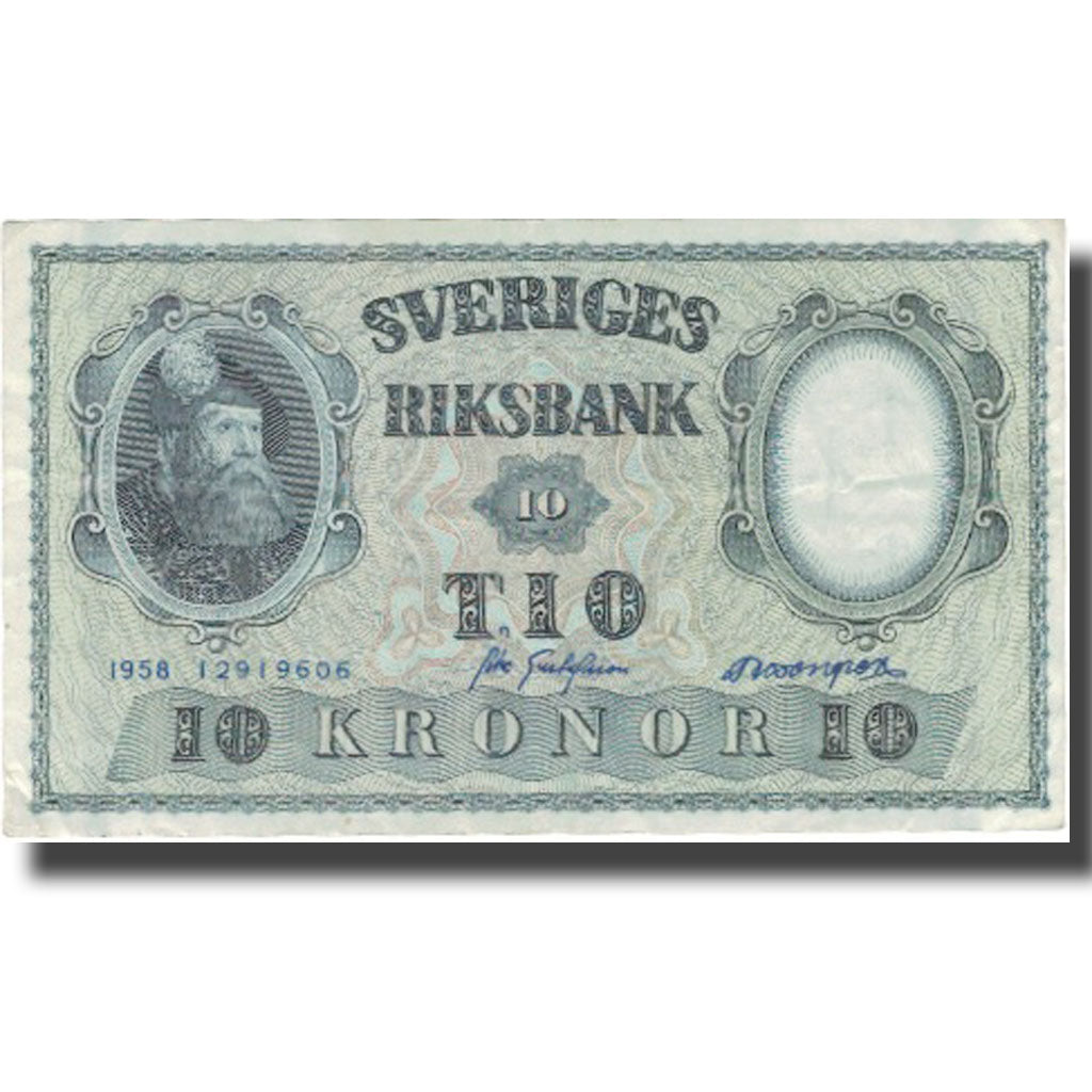 Billete, 10 Kronor, 1958, Suecia, 1958, KM:43e, MBC