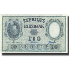 Geldschein, Schweden, 10 Kronor, 1957, 1957, KM:43d, SS+