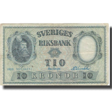 Banknot, Szwecja, 10 Kronor, 1953, 1953, KM:43a, VF(20-25)