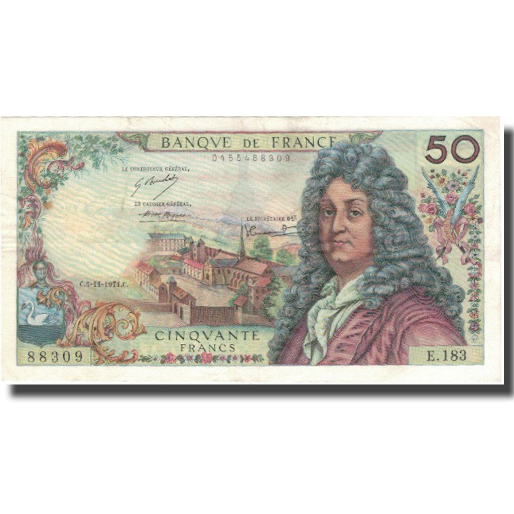 França, 50 Francs, Racine, 1971, 1971-11-05, EF(40-45), Fayette:64.19, KM:148d