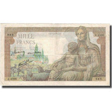 France, 1000 Francs, Déesse Déméter, 1943, 1943-02-18, EF(40-45)