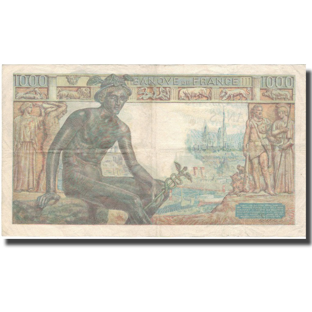 France, 1000 Francs, Déesse Déméter, 1943, 1943-02-18, EF(40-45)