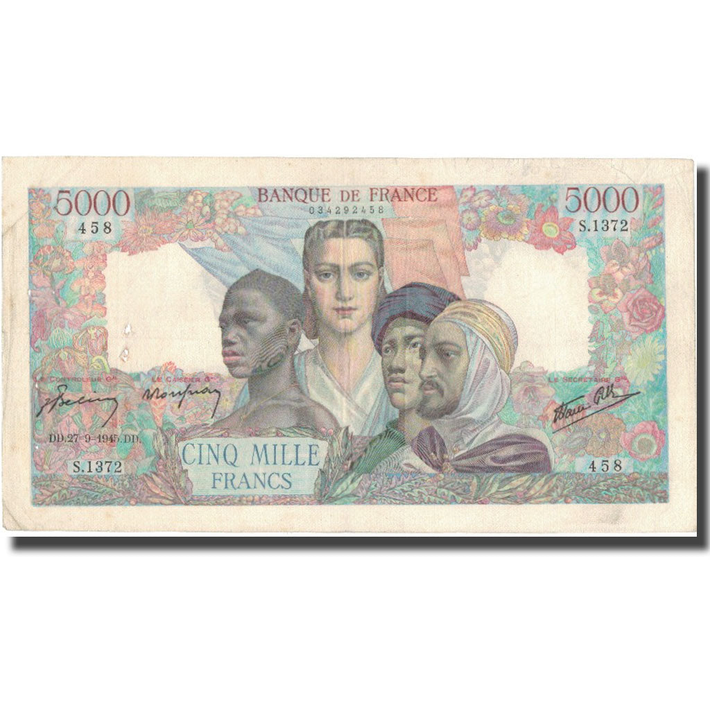 France, 5000 Francs, Empire Français, 1945, 1945-09-27, EF(40-45)