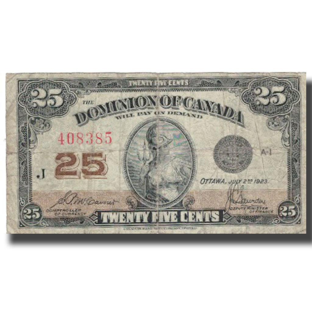 Billete, 25 Cents, 1923, Canadá, 1923-07-02, KM:11b, BC