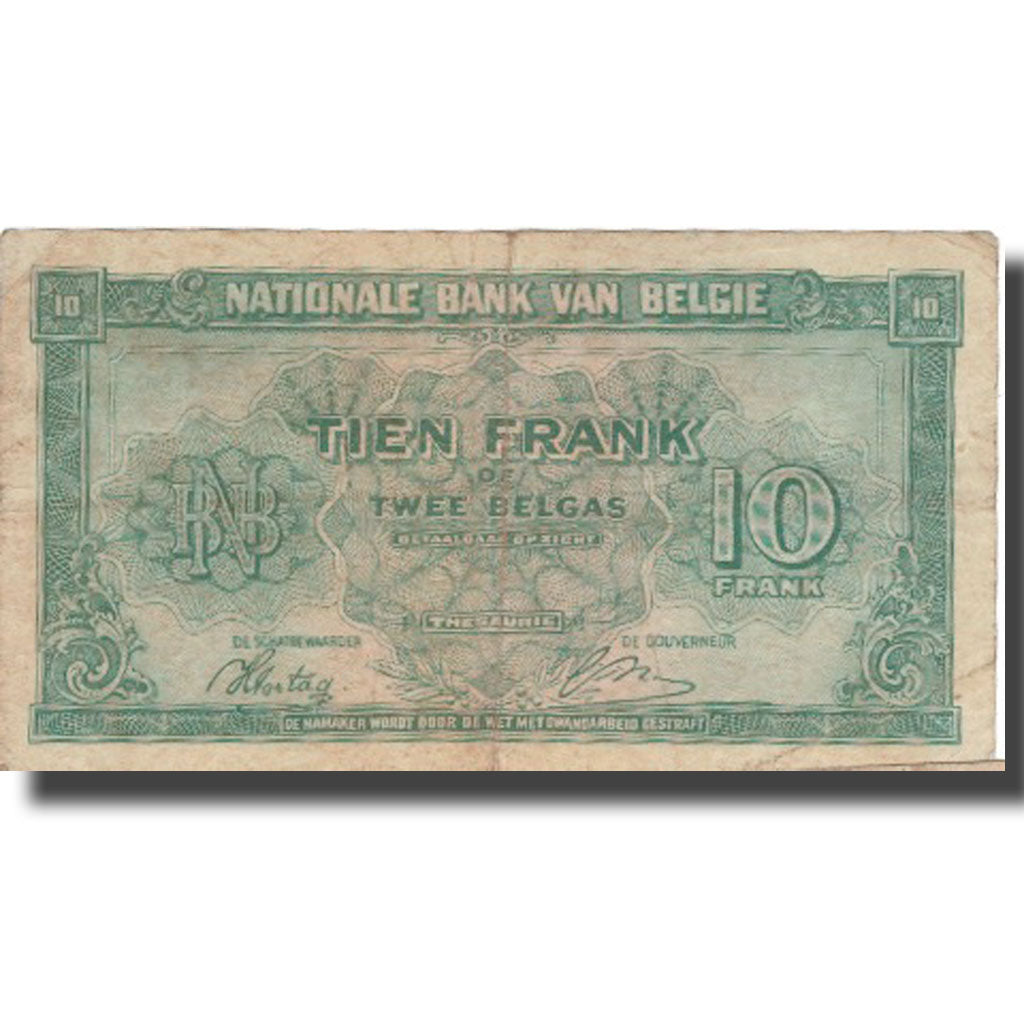 Billet, Belgique, 10 Francs-2 Belgas, 1948, 1948-02-01, KM:122, B+