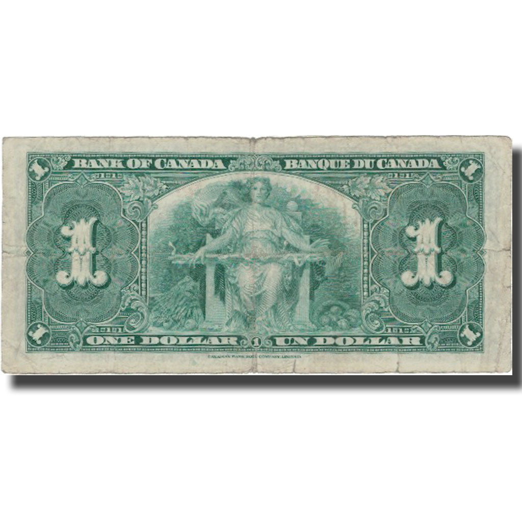 Billete, 1 Dollar, 1937, Canadá, 1937-01-02, KM:58e, BC