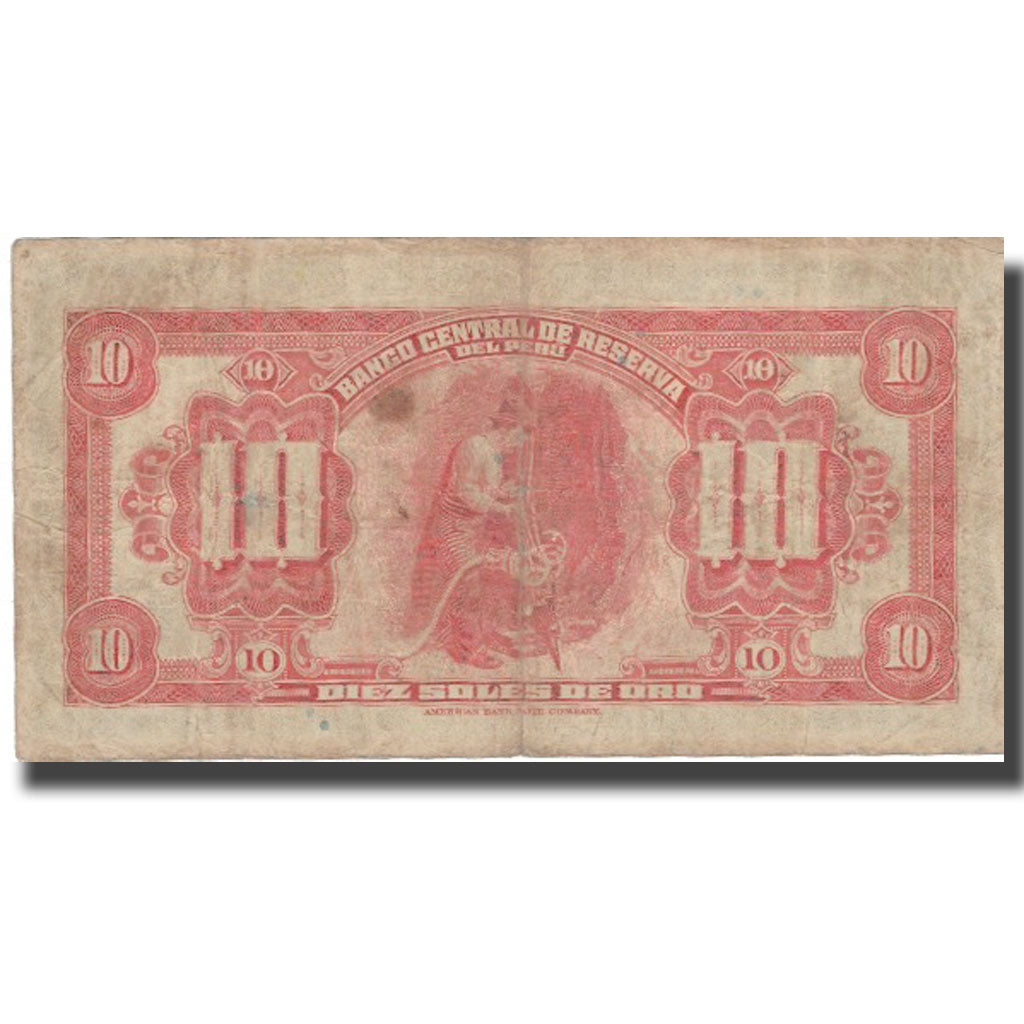 Banknote, Peru, 10 Soles, 1941, 1941-09-26, KM:67Aa, EF(40-45)