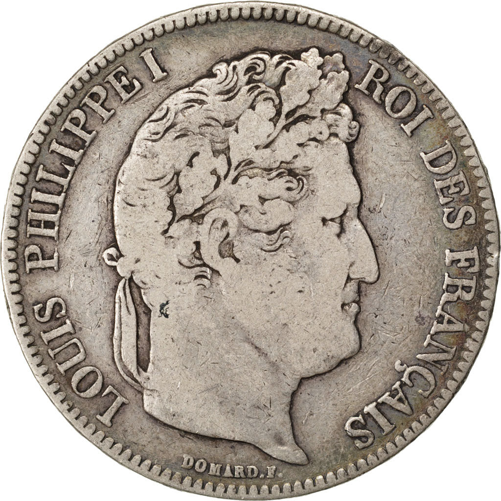 Francia, Louis-Philippe, 5 Francs, 1835, Bordeaux, MB, Argento, Gadoury:678