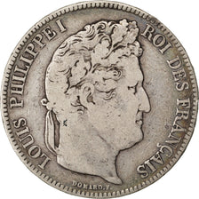 Francia, Louis-Philippe, 5 Francs, 1835, Bordeaux, MB, Argento, Gadoury:678