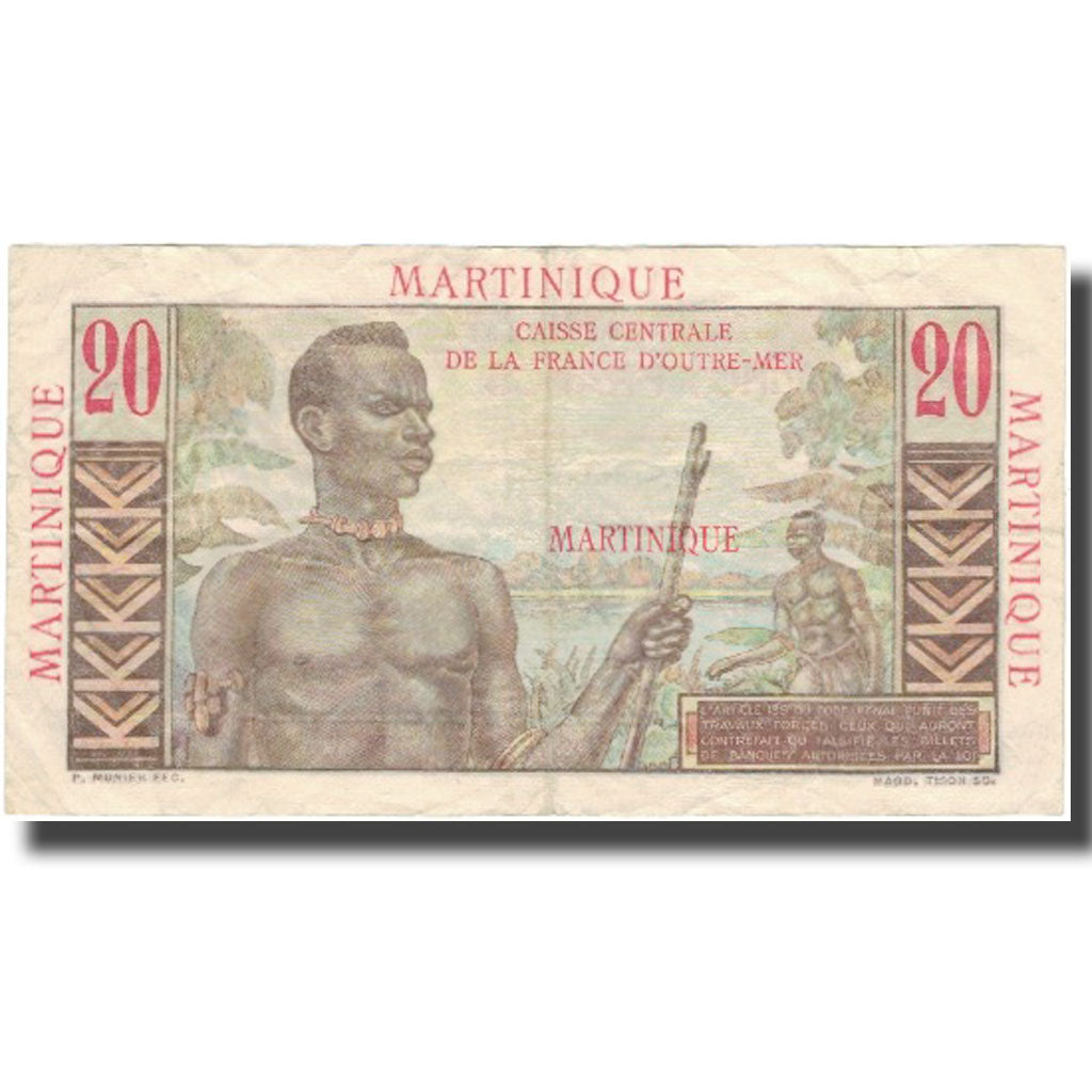 Martinique, 20 Francs, Undated (1947-49), VF(30-35), KM:29