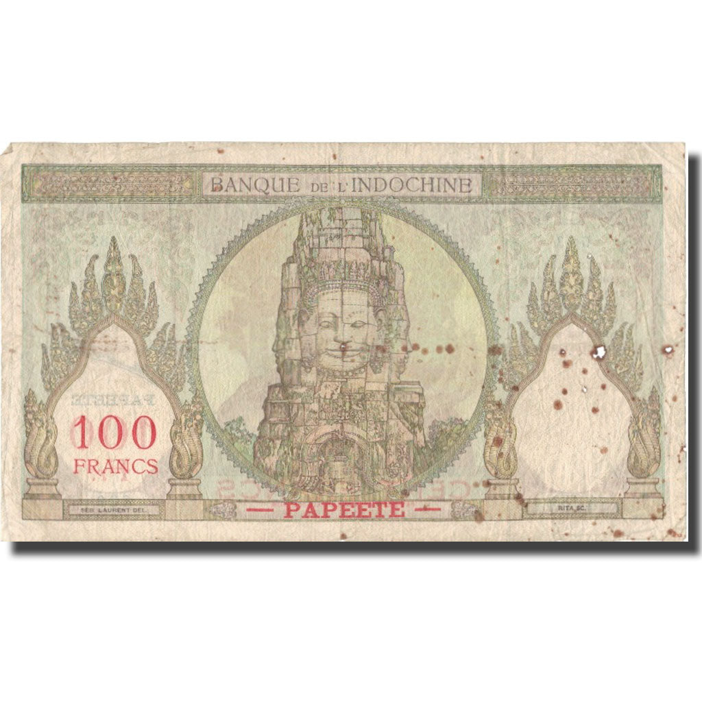 Banknote, Tahiti, 100 Francs, Undated (1939-65), KM:14d, VF(20-25)
