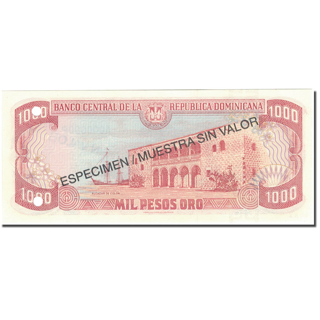 Billete, 1000 Pesos Oro, 1996, República Dominicana, 1996, Specimen, KM:158s1