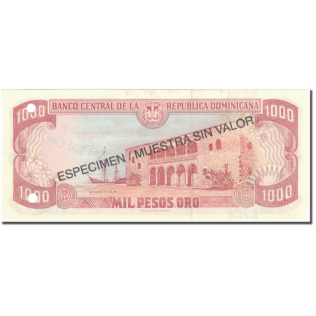 Banconote, Repubblica domenicana, 1000 Pesos Oro, 1996, 1996, Specimen