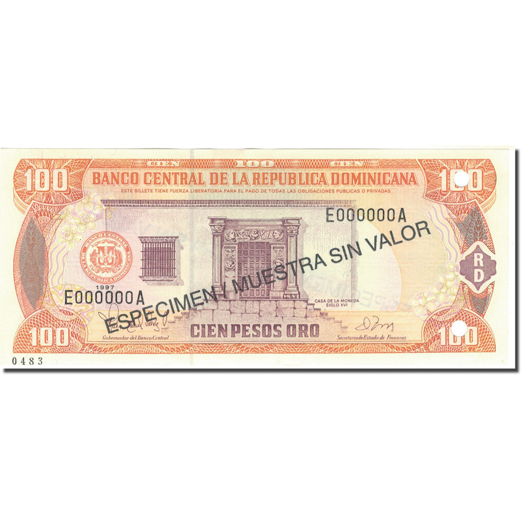 Banconote, Repubblica domenicana, 100 Pesos Oro, 1997, 1997, Specimen, KM:156s1