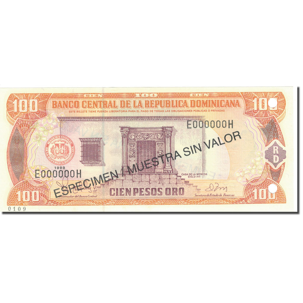 Banconote, Repubblica domenicana, 100 Pesos Oro, 1997, 1997, Specimen, KM:156s1