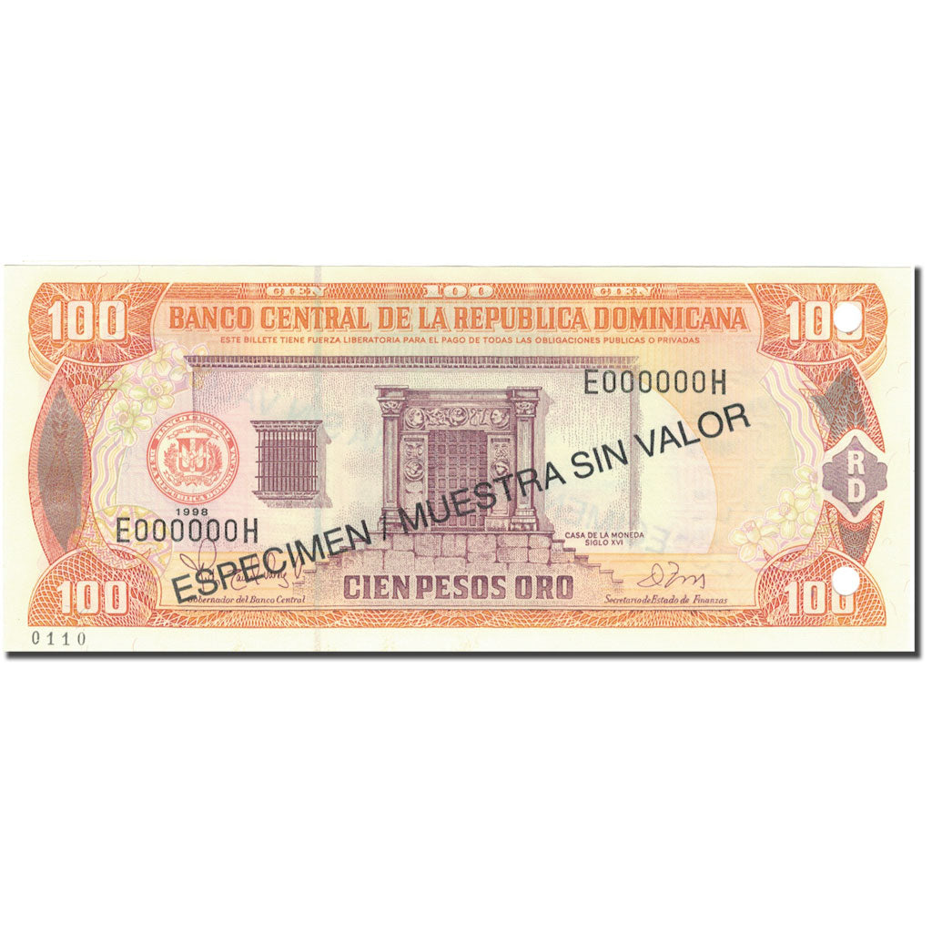 Banconote, Repubblica domenicana, 100 Pesos Oro, 1997, 1997, Specimen, KM:156s1
