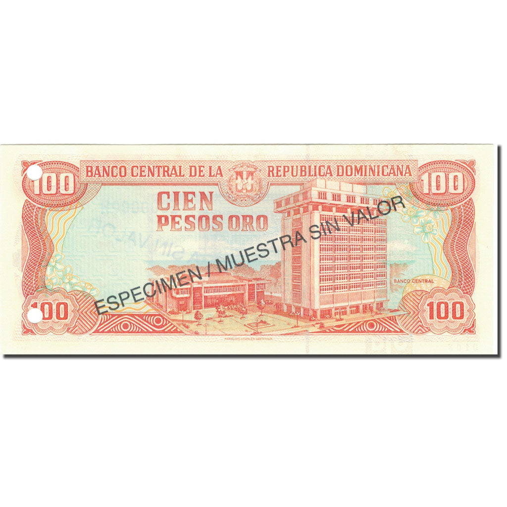 Billete, 100 Pesos Oro, 1997, República Dominicana, 1997, Specimen, KM:156s1