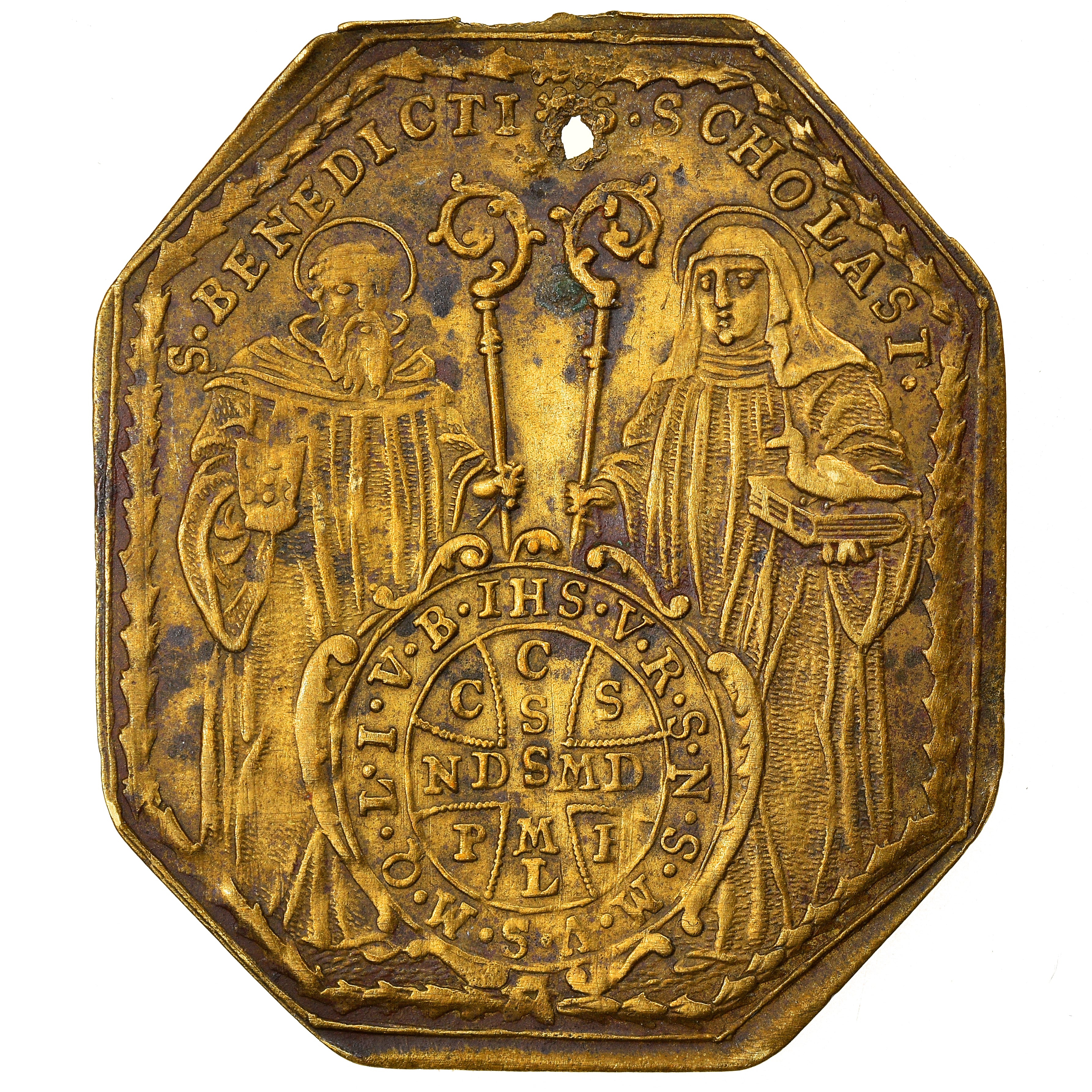 France, Medal, Saint Benoît, Religions & beliefs, EF(40-45), Brass