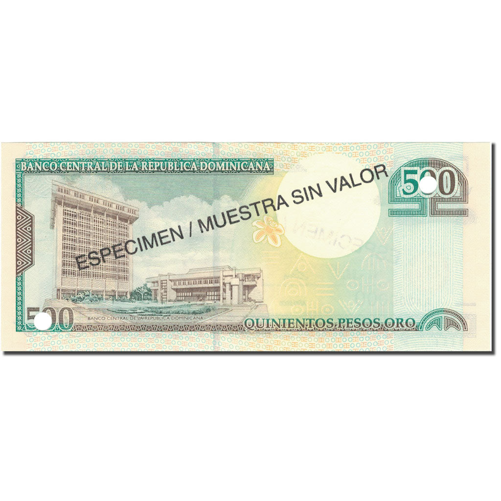 Biljet, Dominicaanse Republiek, 500 Pesos Oro, 2000, 2000, Specimen, KM:162s
