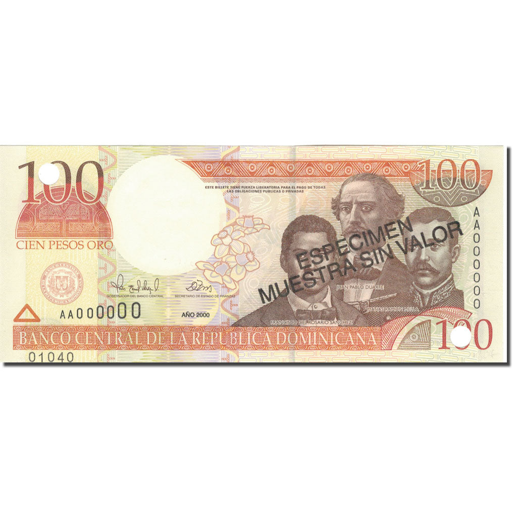 Banknote, Dominican Republic, 100 Pesos Oro, 2000, 2000, Specimen, KM:167s1
