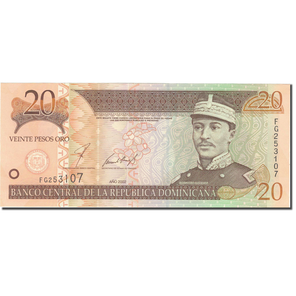 Billet, Dominican Republic, 20 Pesos Oro, 2002, 2002, KM:169b, SPL