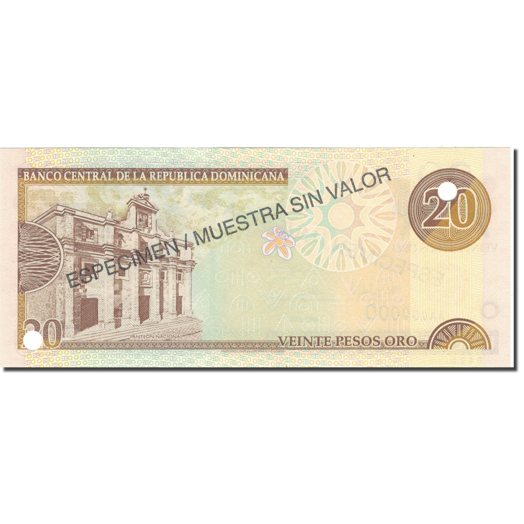 Banknote, Dominican Republic, 20 Pesos Oro, 2000, 2000, Specimen, KM:166s