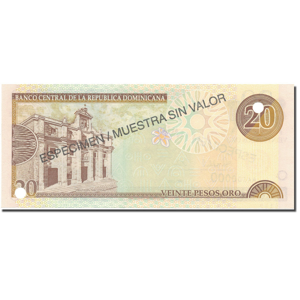 Banknote, Dominican Republic, 20 Pesos Oro, 2000, 2000, Specimen, KM:166s