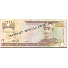 Nota, República Dominicana, 20 Pesos Oro, 2000, 2000, Espécime, KM:166s