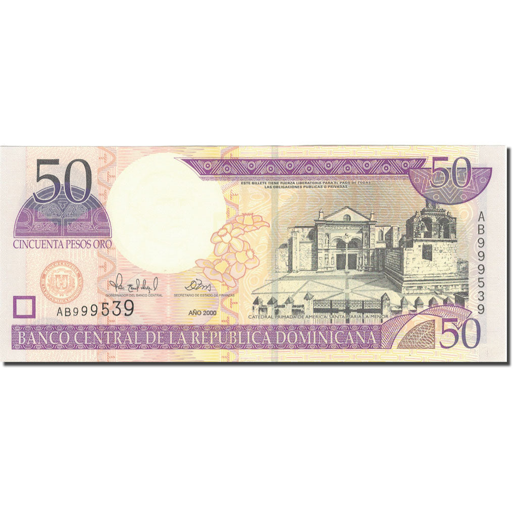 Banknote, Dominican Republic, 50 Pesos Oro, 2000, 2000, KM:161a, UNC(63)