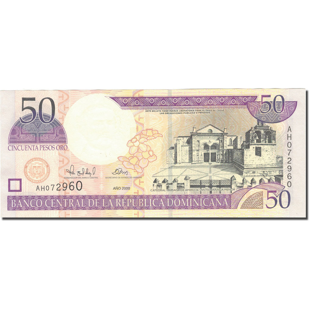 Banknote, Dominican Republic, 50 Pesos Oro, 2000, 2000, KM:161a, UNC(63)
