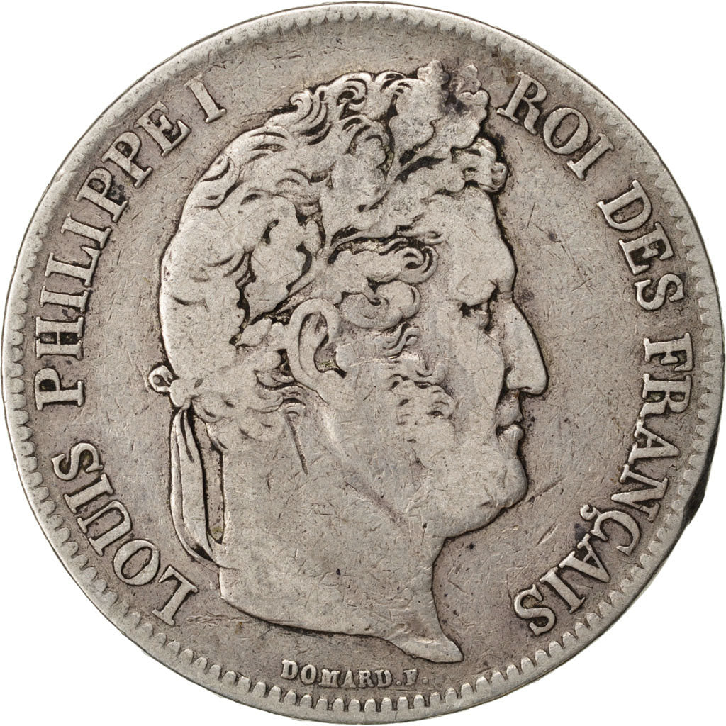 FRANCE, Louis-Philippe, 5 Francs, 1836, Lille, KM #749.13, VF(20-25), Silver,...
