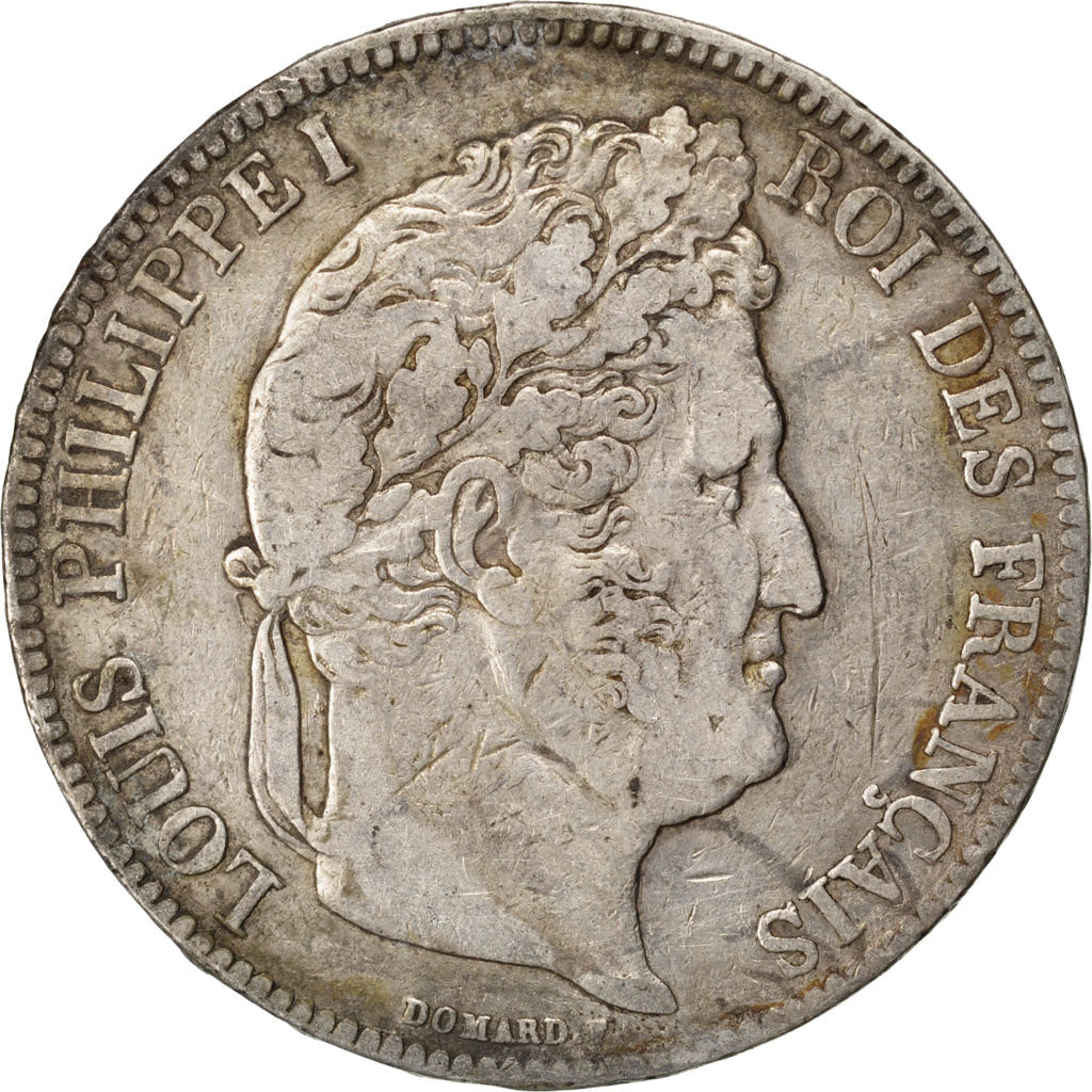 FRANCE, Louis-Philippe, 5 Francs, 1837, Paris, KM #749.1, VF(20-25), Silver,...