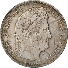 FRANCE, Louis-Philippe, 5 Francs, 1837, Paris, KM #749.1, VF(20-25), Silver,...